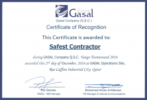 Safest Contractor Award